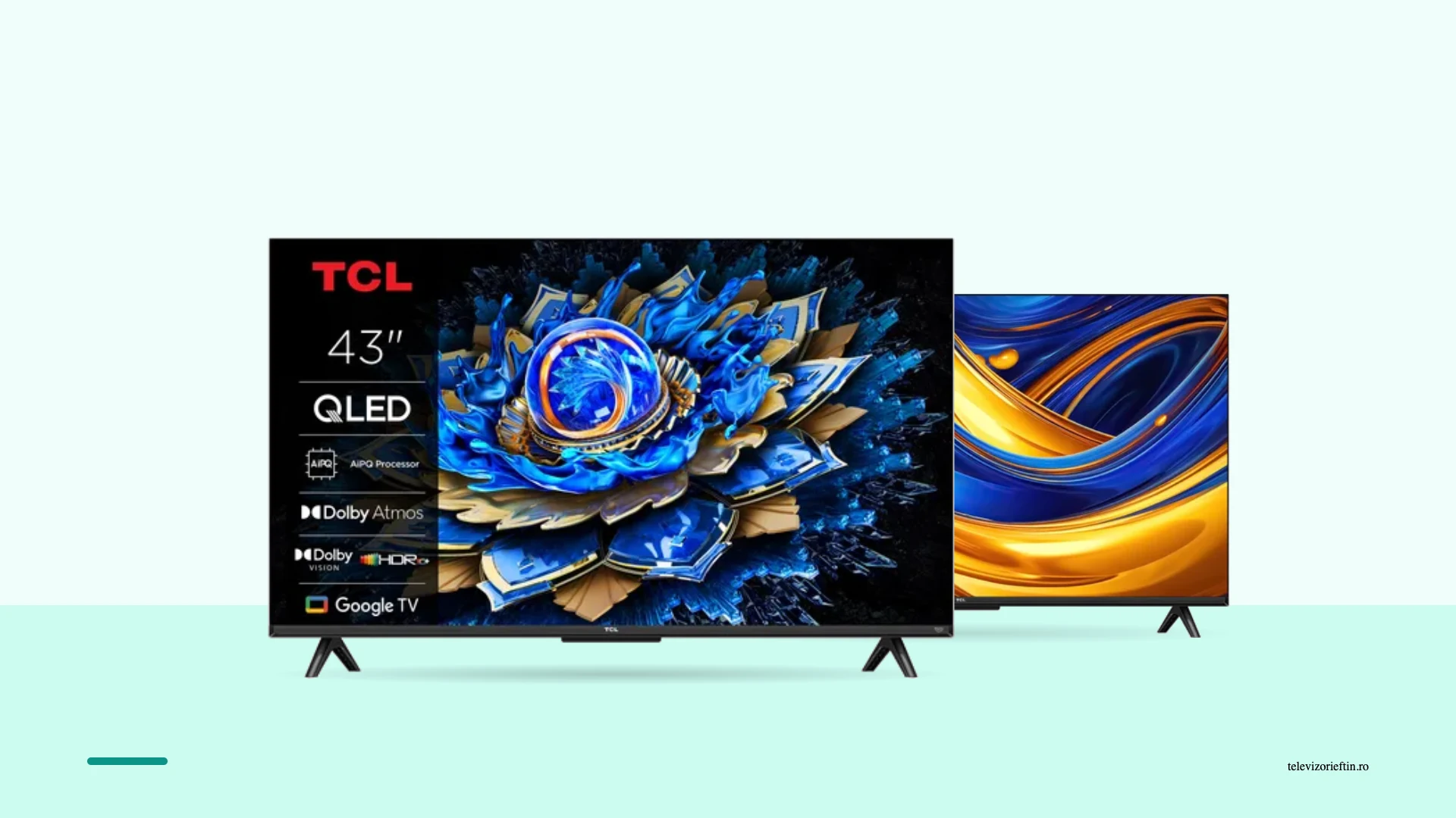 Un televizor QLED si unul LED, aceeasi diagonala