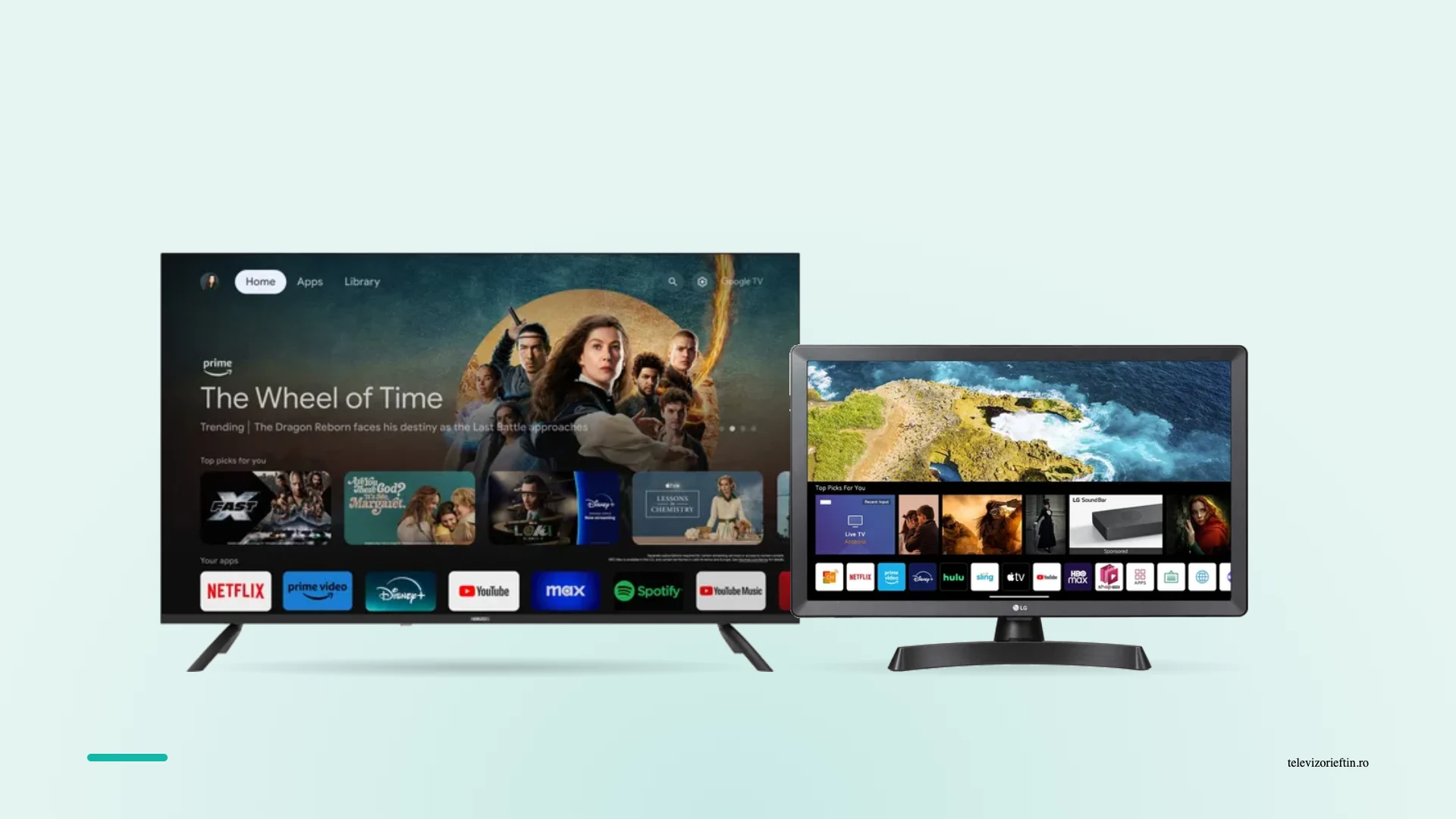 Televizoare smart ieftine de pe eMAG, cu Google TV, webOS si Titan OS