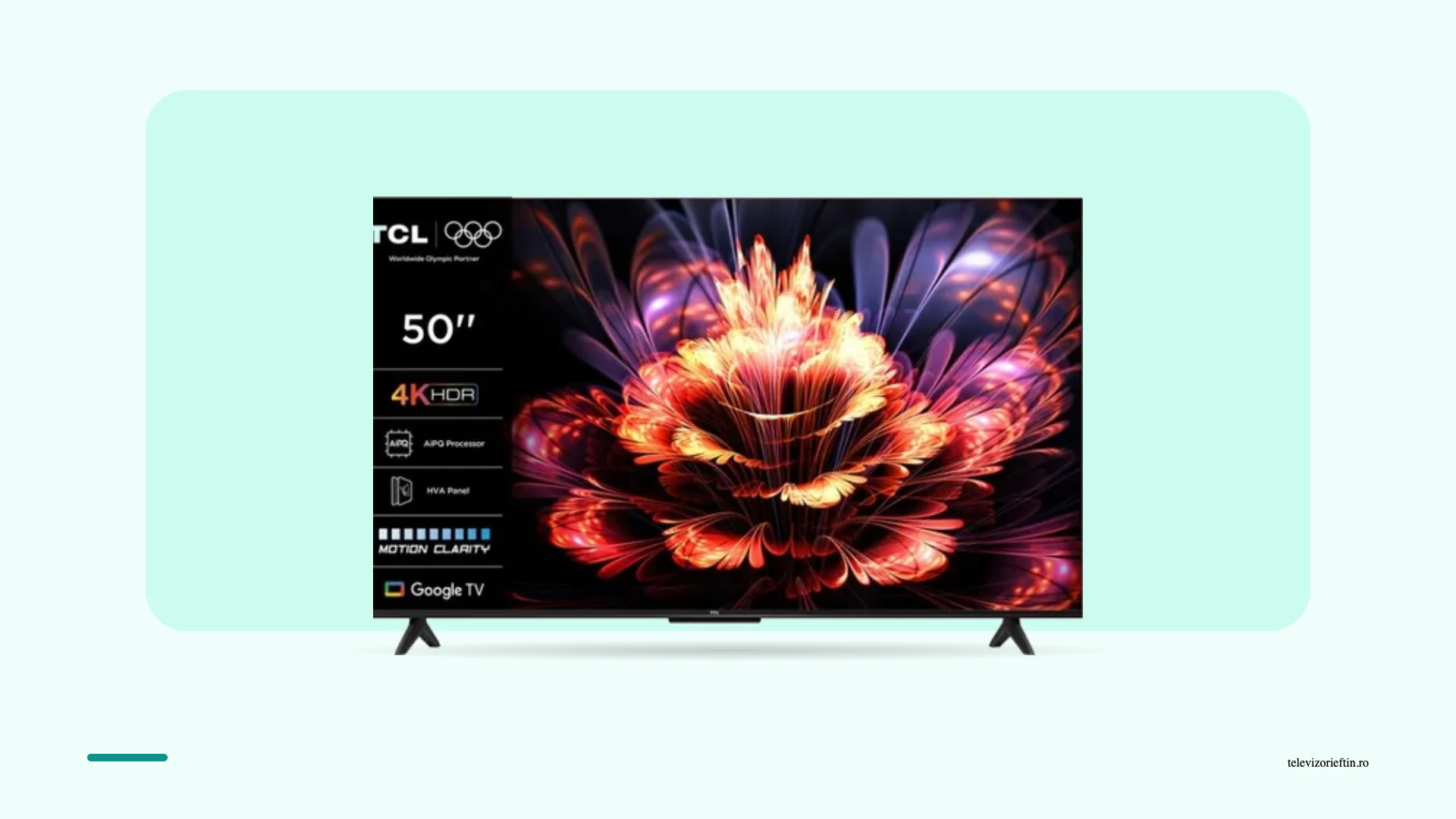 Televizor TCL de 50 de inch cu Google TV, model ieftin de pe eMAG