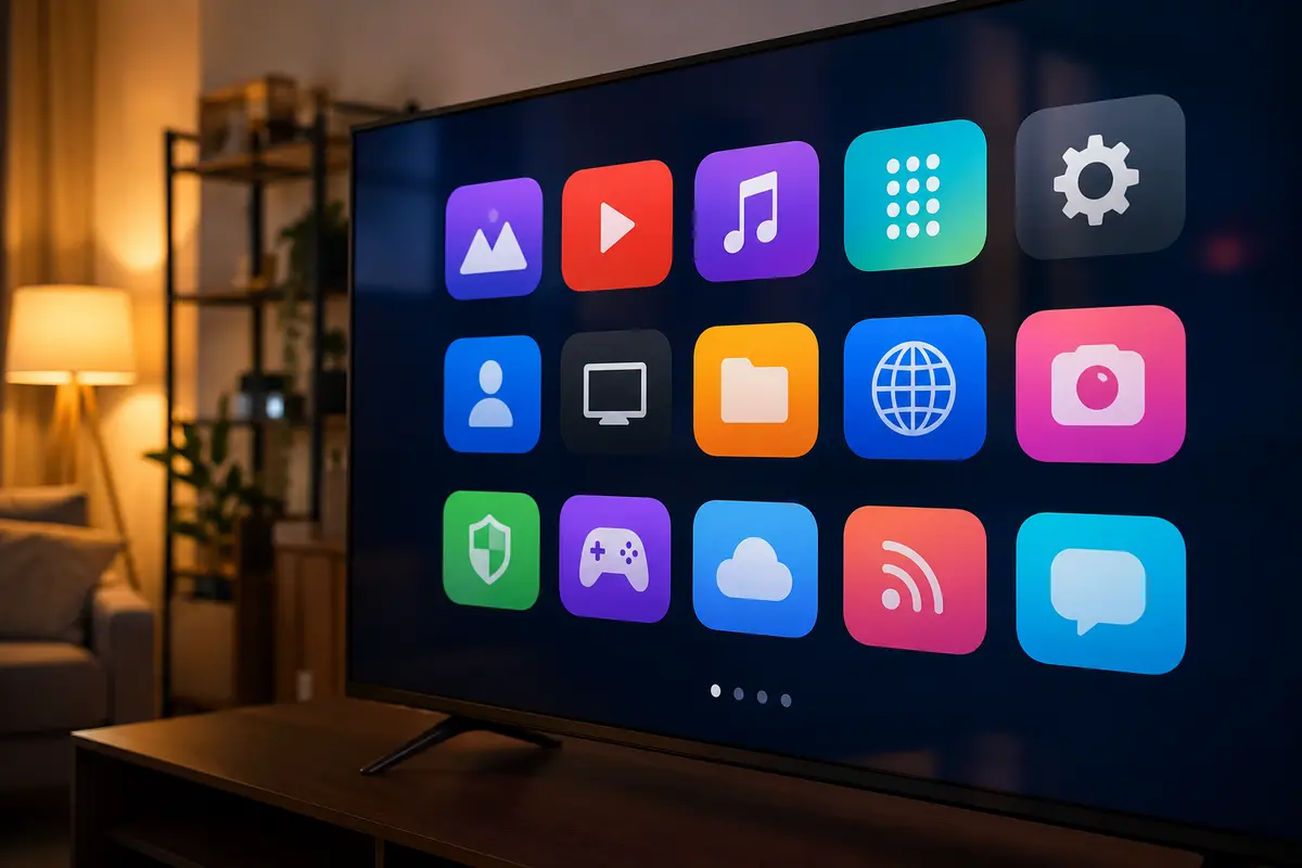 Interfata cu aplicatii a unui smart TV ieftin