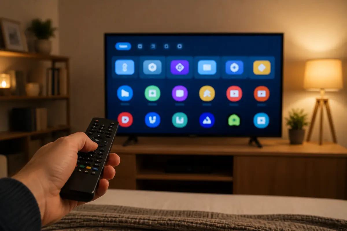 Interfata de Smart TV pe un televizor mic de 32 inch