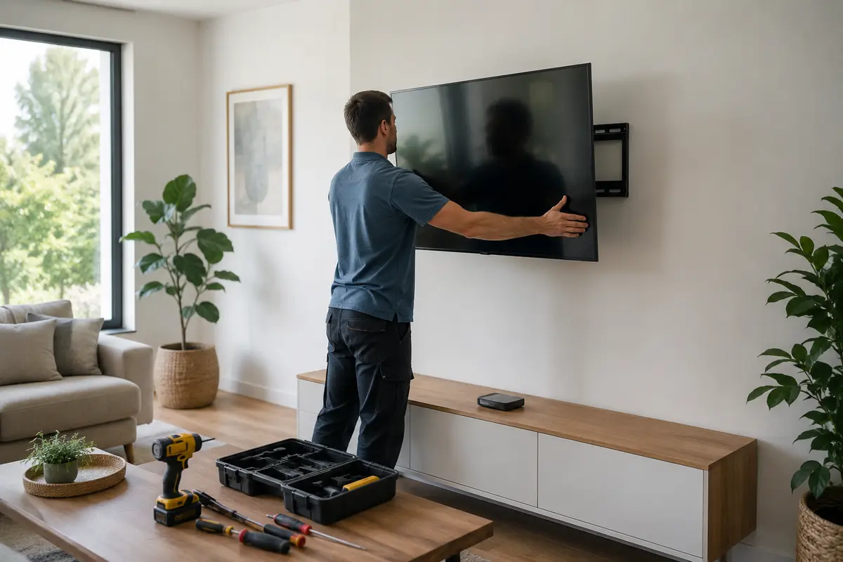 Montarea pe perete a unui televizor de 50 inch