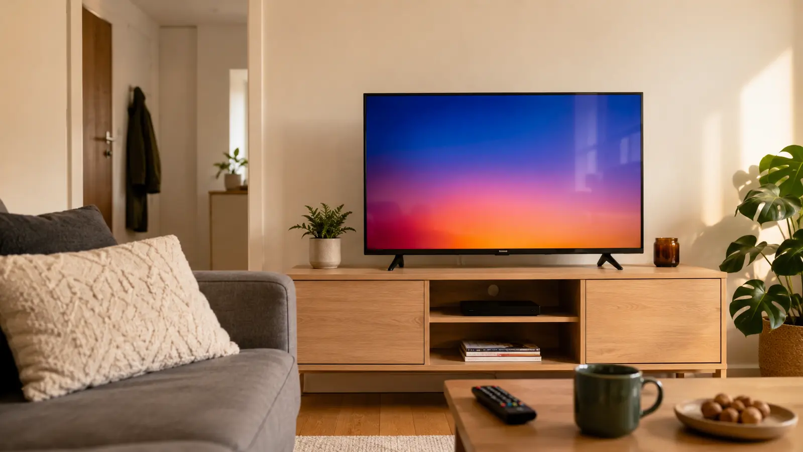 Televizor ieftin sub 1000 de lei intr-un apartament modern