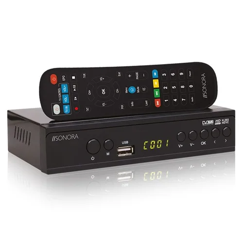 Receiver DVB-T2 H.265 Sonora, cu telecomanda, Full HD