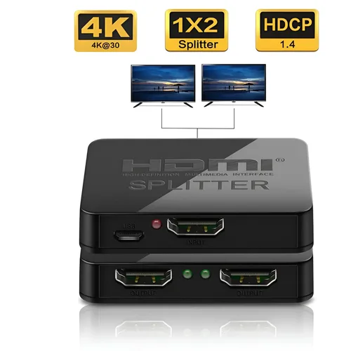 Splitter HDMI 1x2 Staryon, 1 intrare, 2 iesiri