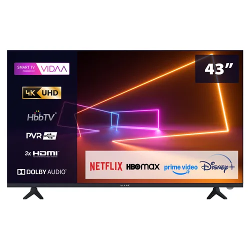 Televizor Kiano Elegance 43', D-LED, Smart TV, DVB-T2/S2, 1,5 GB RAM, 8 GB memorie flash, 108 cm, VIDAA, 4K Ultra HD
