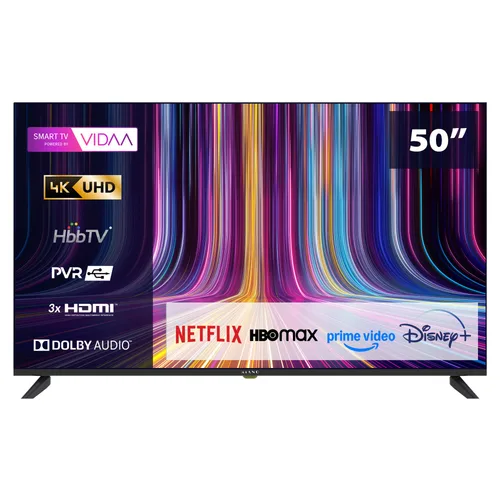 Televizor Kiano Elegance 50', D-LED, Smart TV, DVB-T2/S2, 3x HDMI, 2x USB