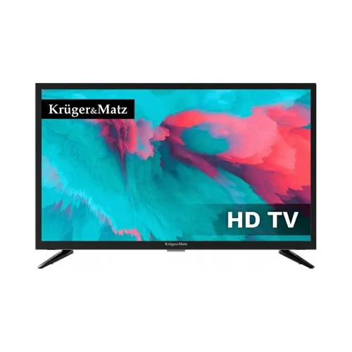 Televizor LCD 24'', Kruger&Matz KM0224, HD, DVB-T2, negru, 551x327x84mm