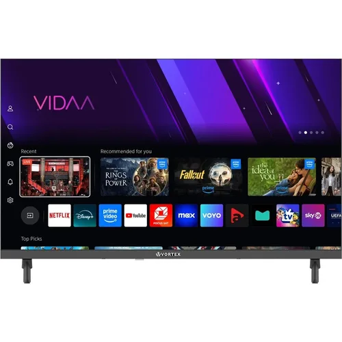 Televizor LED Smart VORTEX V32H401VS, 81cm, HD Ready, Wi-Fi, Netflix, YouTube, Screen Mirroring, Sistem operare VIDAA, Margini subtiri, DVB-T2/C/S2, USB, HDMI, Clasa E, Negru