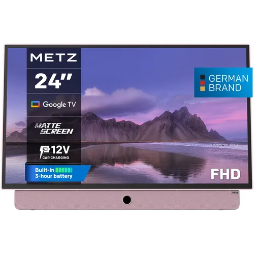 Televizor portabil METZ LED 24MPE7300Z, 60 cm, Smart Google TV, adaptor alimentare 12V, Full HD, Clasa E