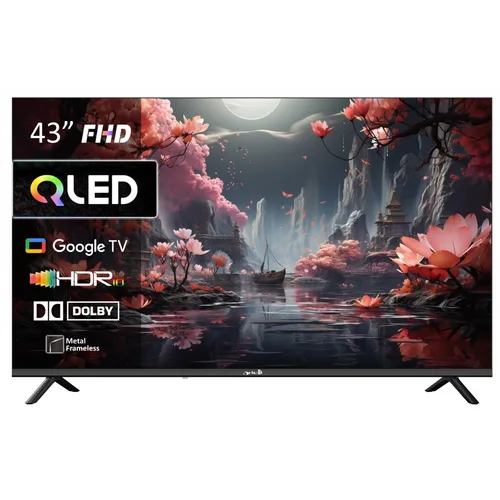 Televizor QLED Smart Arielli QLED43QM10GTV, 109 cm, FULL HD, HDR, Dolby Audio, Google TV, Quad Core, Clasa E, Negru