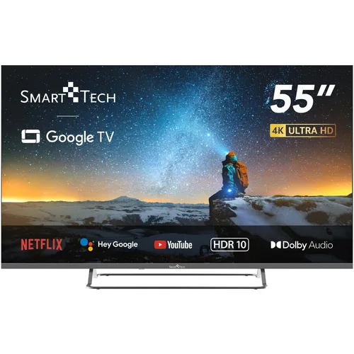 Televizor Smart Tech 55UG02V, 139 cm, UHD 4K Google TV, Wi-Fi, Bluetooth, Dolby Audio, Negru