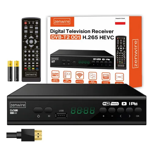 Tuner TV Digital Zenwire DVB-T2 H.265, Full HD, PVR